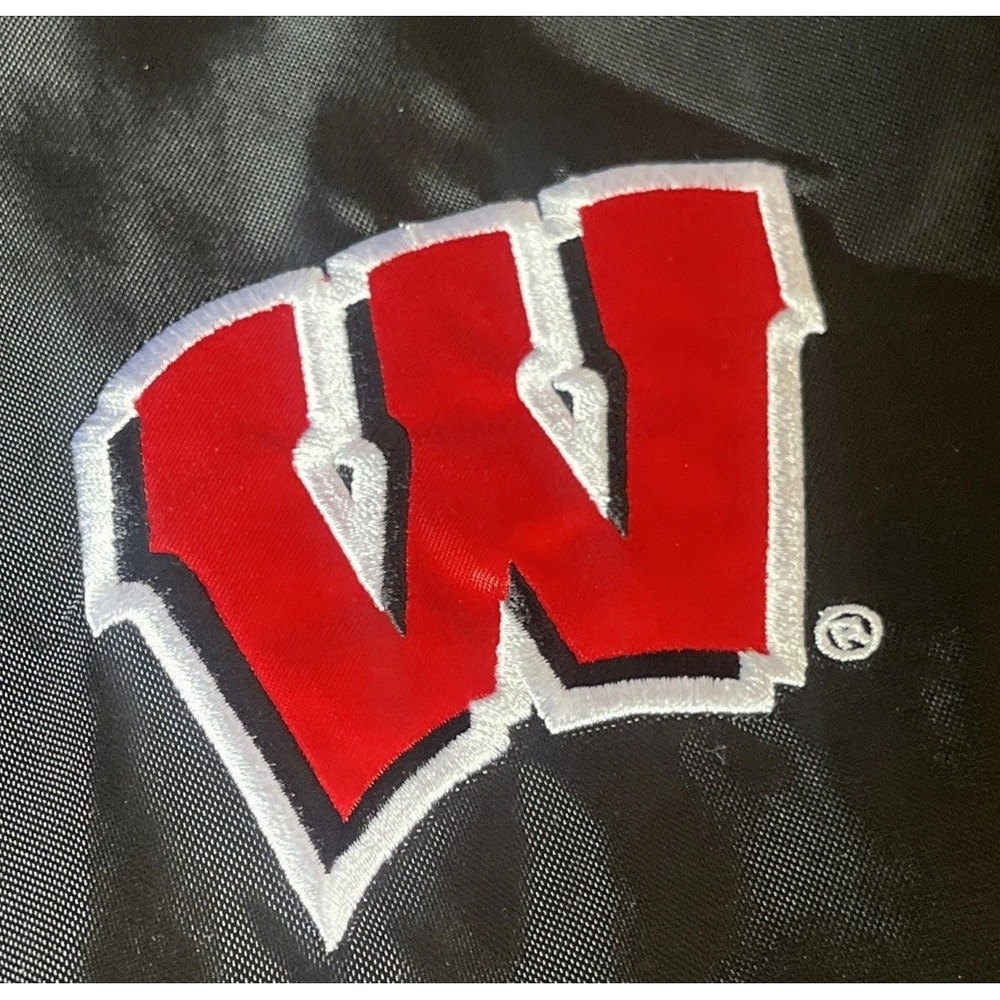 Wisconsin Badgers Windbreaker Jacket XL Men's Full Zip G-III Black Red Sewn NWT - Picture 5 of 14